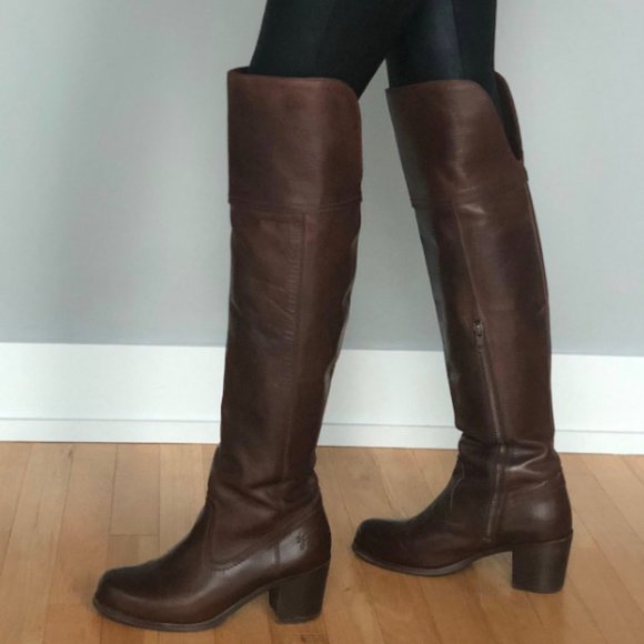 NIB Frye Kendall OTK Dark Brown Over the Knee Boot